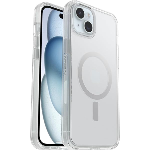 OtterBox Symmetry Series Clear Case for iPhone 15 Plus and 14 Plus with MagSafe Compatibility and Raised Edges for Camera and Screen Protection