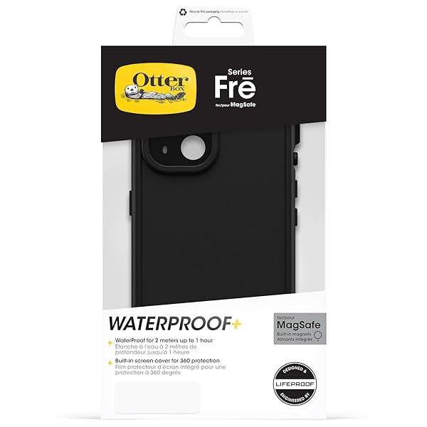 OtterBox Otterbox iPhone 15 LifeProof FRE Waterproof Dustproof Shockproof Case with MagSafe Black for Ultimate Protection - View 7 of 7