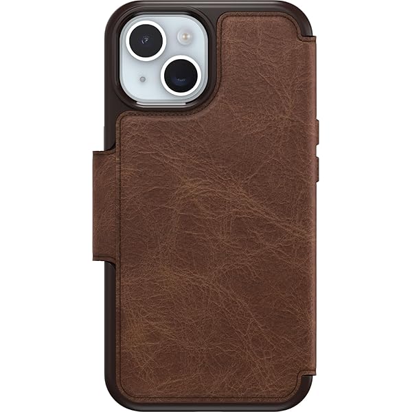 OtterBox OtterBox iPhone 15 Strada Folio Case Espresso Genuine Leather Card Holder MagSafe Compatible Pocket-Friendly Design - View 4 of 8