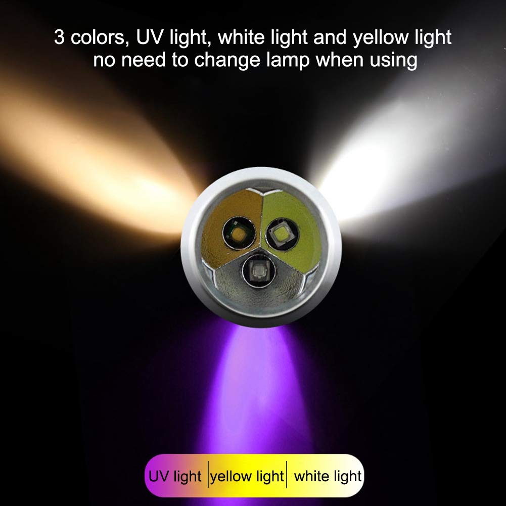 Natudeco Natudeco 3 in 1 Flashlight Jewelry Identification Lights Portable Handheld Torch for Jade and Money Testing Yellow White Lamp - View 4 of 9