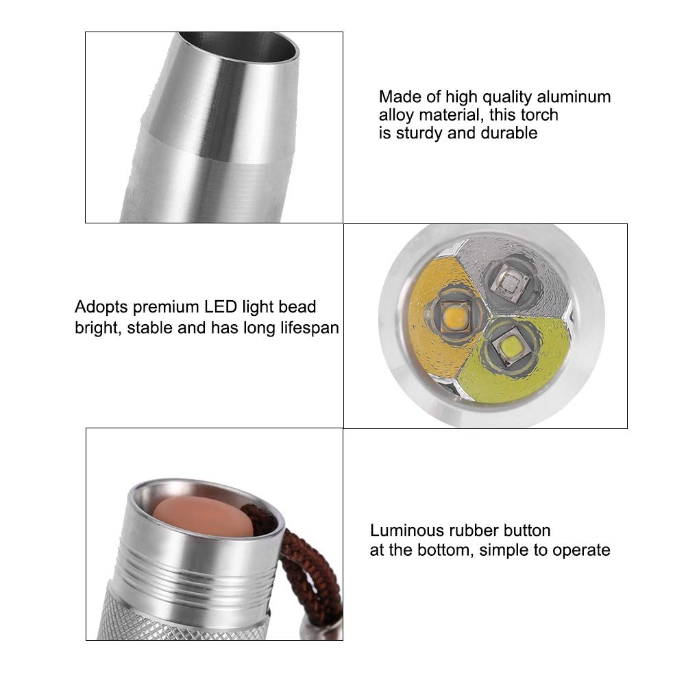 Natudeco Natudeco 3 in 1 Flashlight Jewelry Identification Lights Portable Handheld Torch for Jade and Money Testing Yellow White Lamp - View 5 of 9