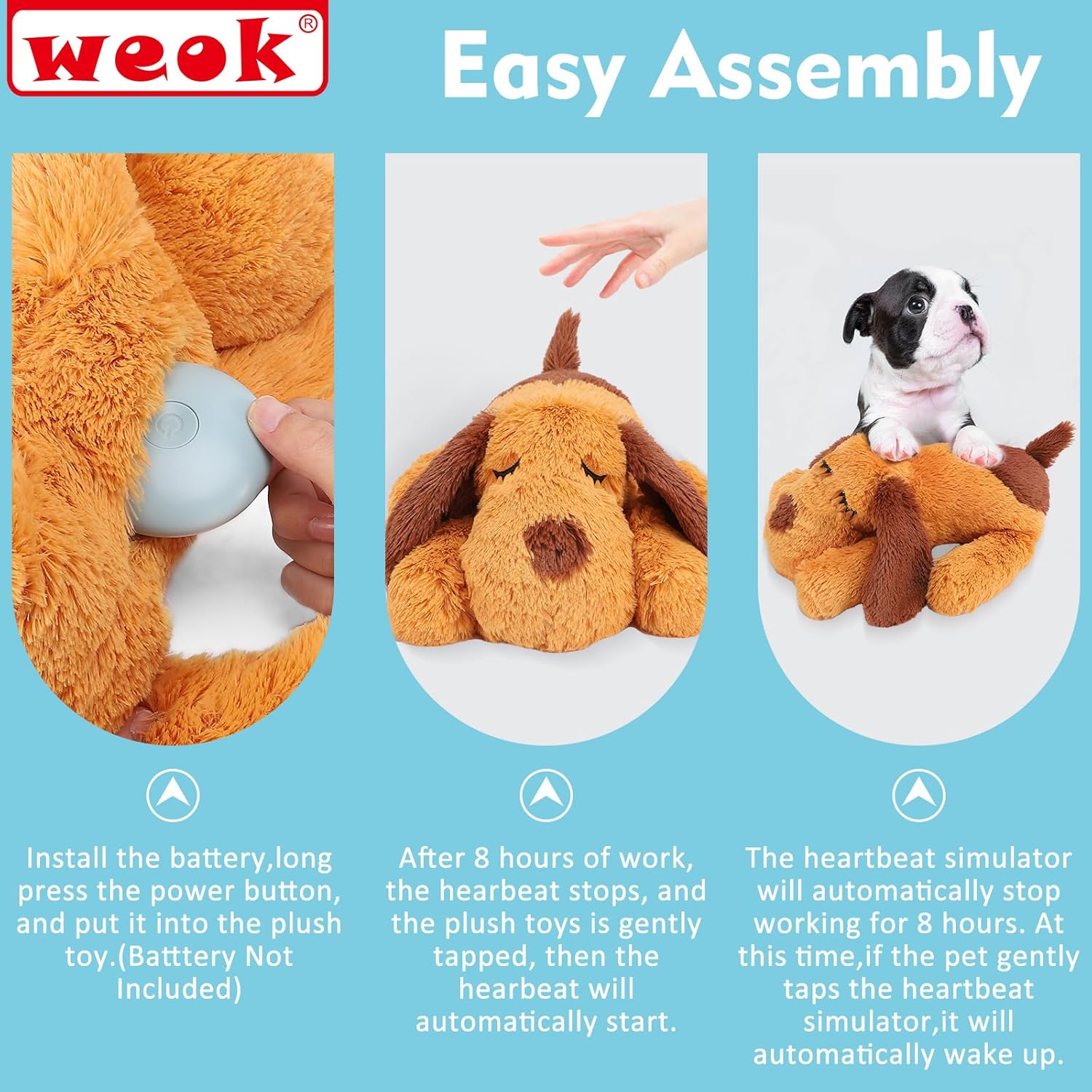 WEOK WEOK Heartbeat Puppy Toy Comfort Cuddler Pillow for Dog Anxiety Relief and Calming Sleep Aid for Pets - View 7 of 8