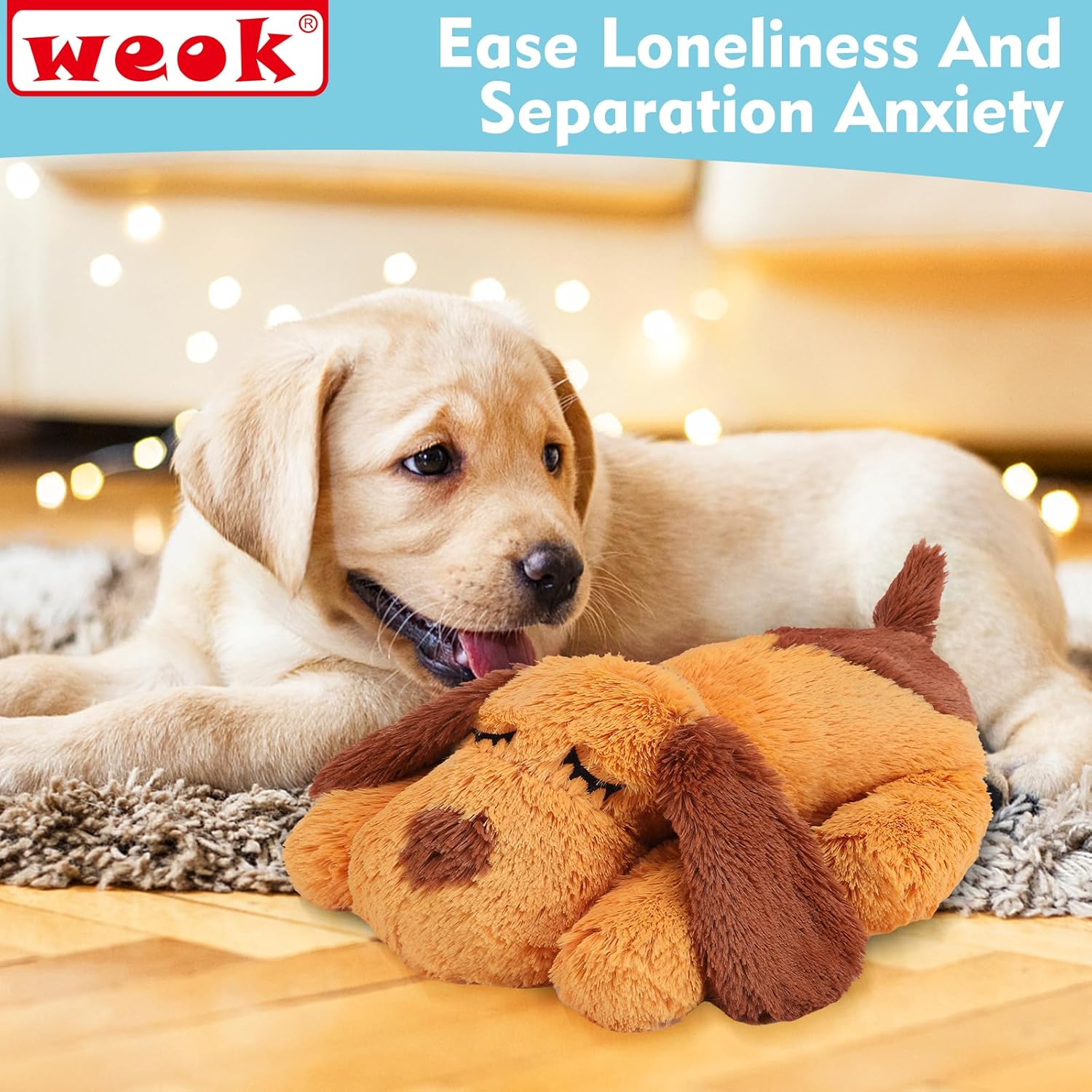 WEOK WEOK Heartbeat Puppy Toy Comfort Cuddler Pillow for Dog Anxiety Relief and Calming Sleep Aid for Pets - View 8 of 8