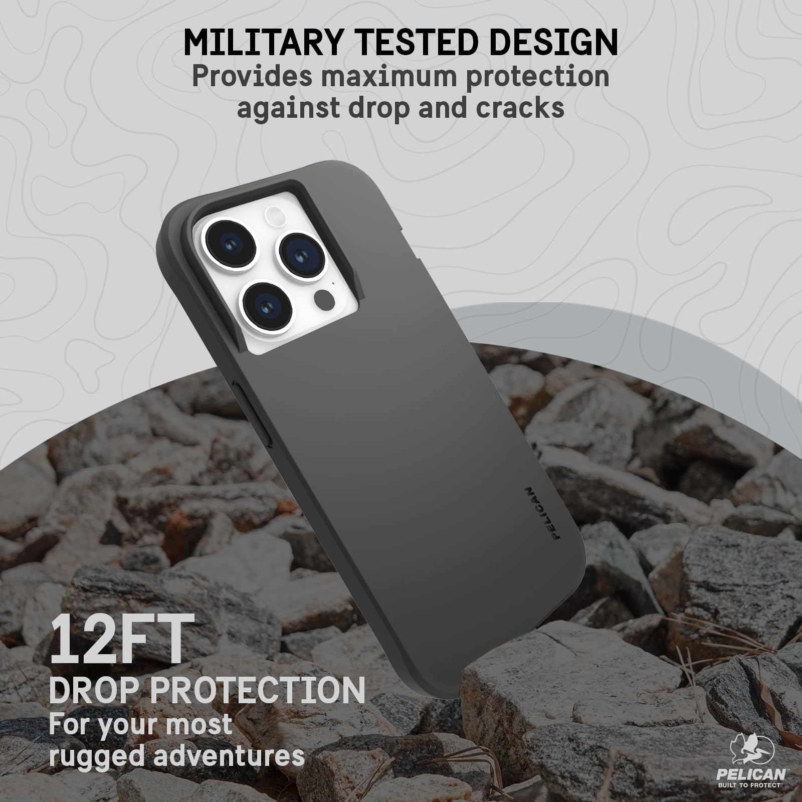 Pelican Ranger Series iPhone 15 Pro Case Wireless Charging Compatible Slim Rugged Cover with 12FT MIL-Grade Drop Protection Black - View 3 of 8