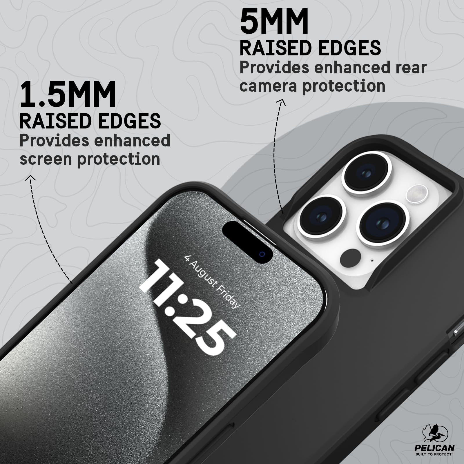 Pelican Ranger Series iPhone 15 Pro Case Wireless Charging Compatible Slim Rugged Cover with 12FT MIL-Grade Drop Protection Black - View 6 of 8