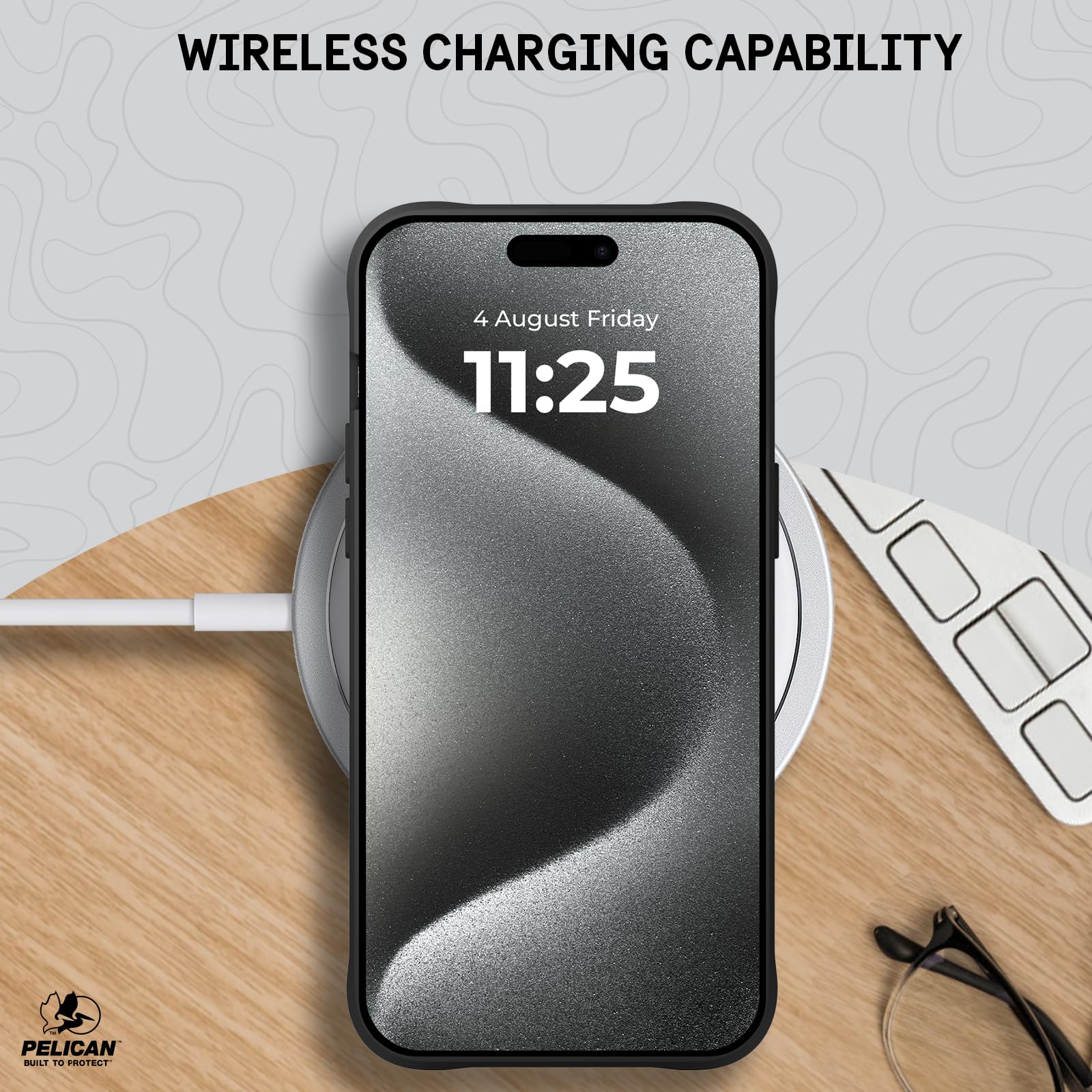 Pelican Ranger Series iPhone 15 Pro Case Wireless Charging Compatible Slim Rugged Cover with 12FT MIL-Grade Drop Protection Black - View 7 of 8