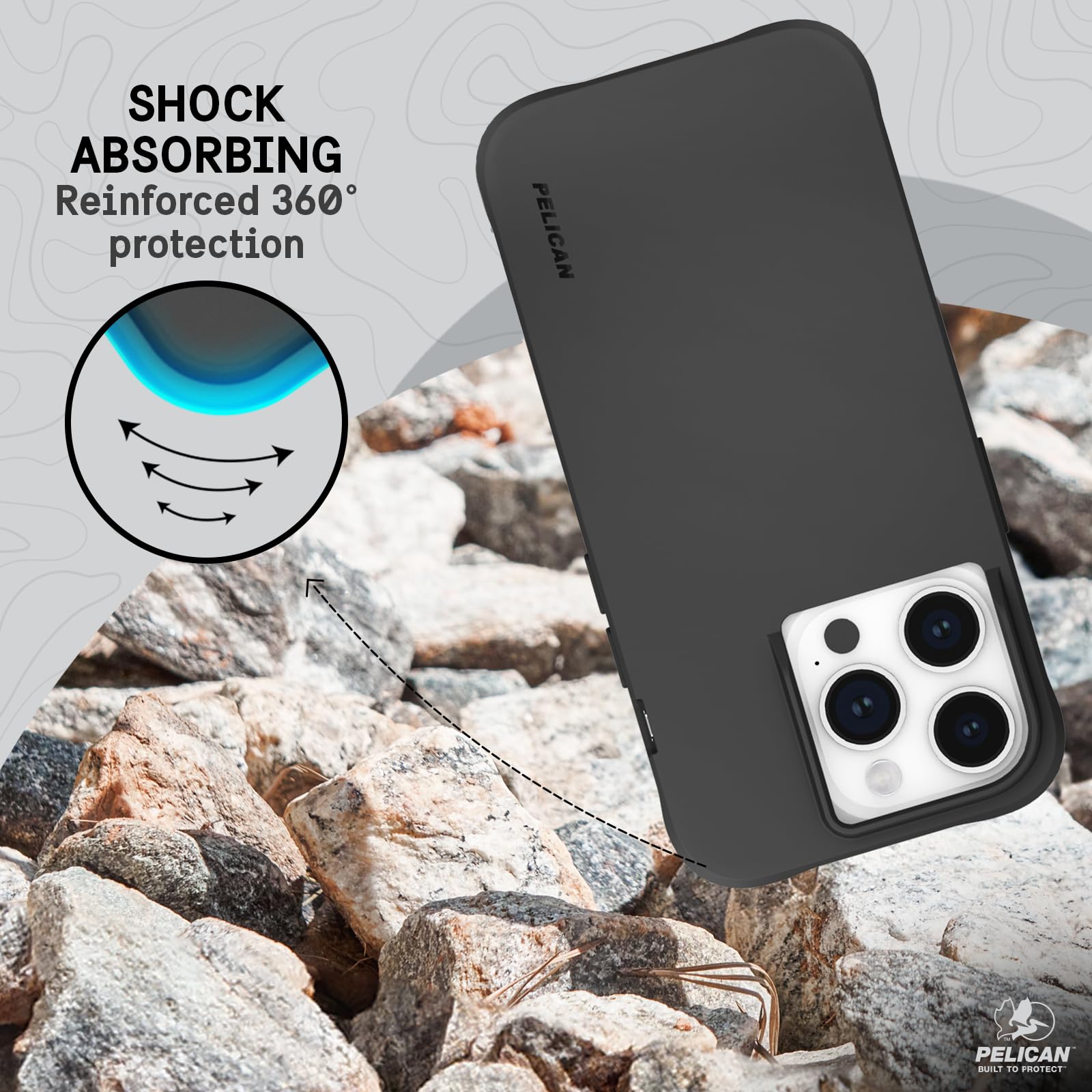 Pelican Ranger Series iPhone 15 Pro Case Wireless Charging Compatible Slim Rugged Cover with 12FT MIL-Grade Drop Protection Black - View 8 of 8