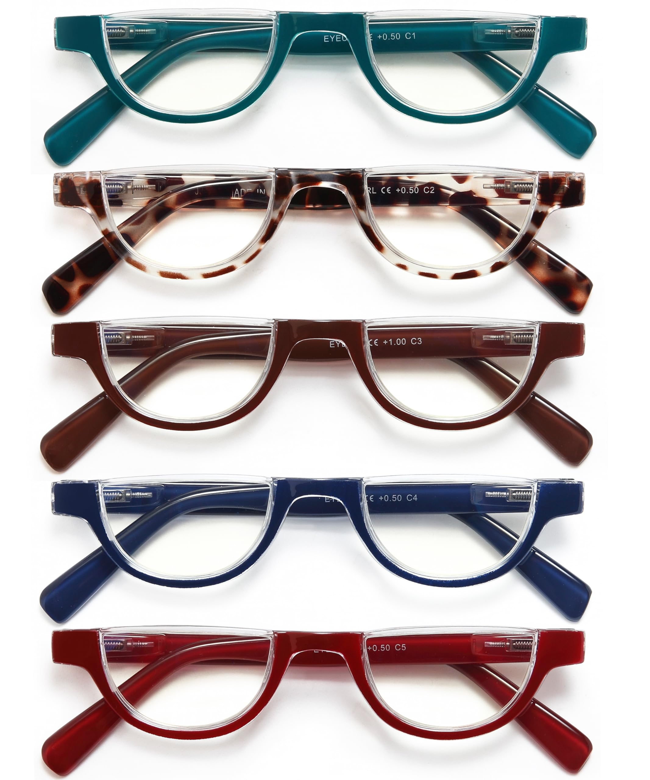 EYEURL EYEURL Half Frame Reading Glasses for Women 5 Pack Blue Light Blocking Rimless Computer Readers Anti UV Ray Eyeglasses with Spring Hinges 1.25 - View 2 of 8