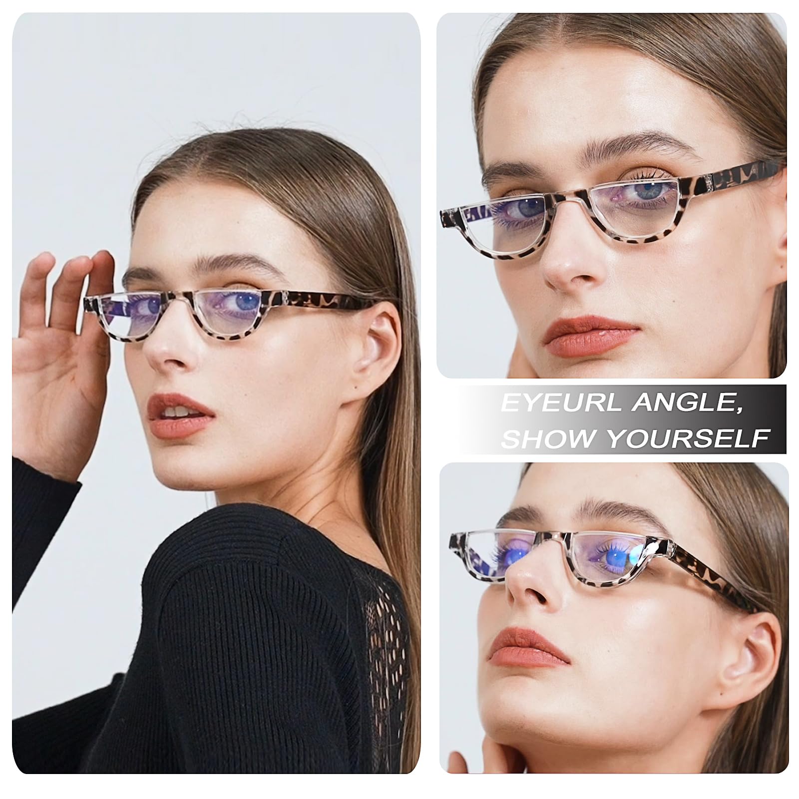 EYEURL EYEURL Half Frame Reading Glasses for Women 5 Pack Blue Light Blocking Rimless Computer Readers Anti UV Ray Eyeglasses with Spring Hinges 1.25 - View 7 of 8