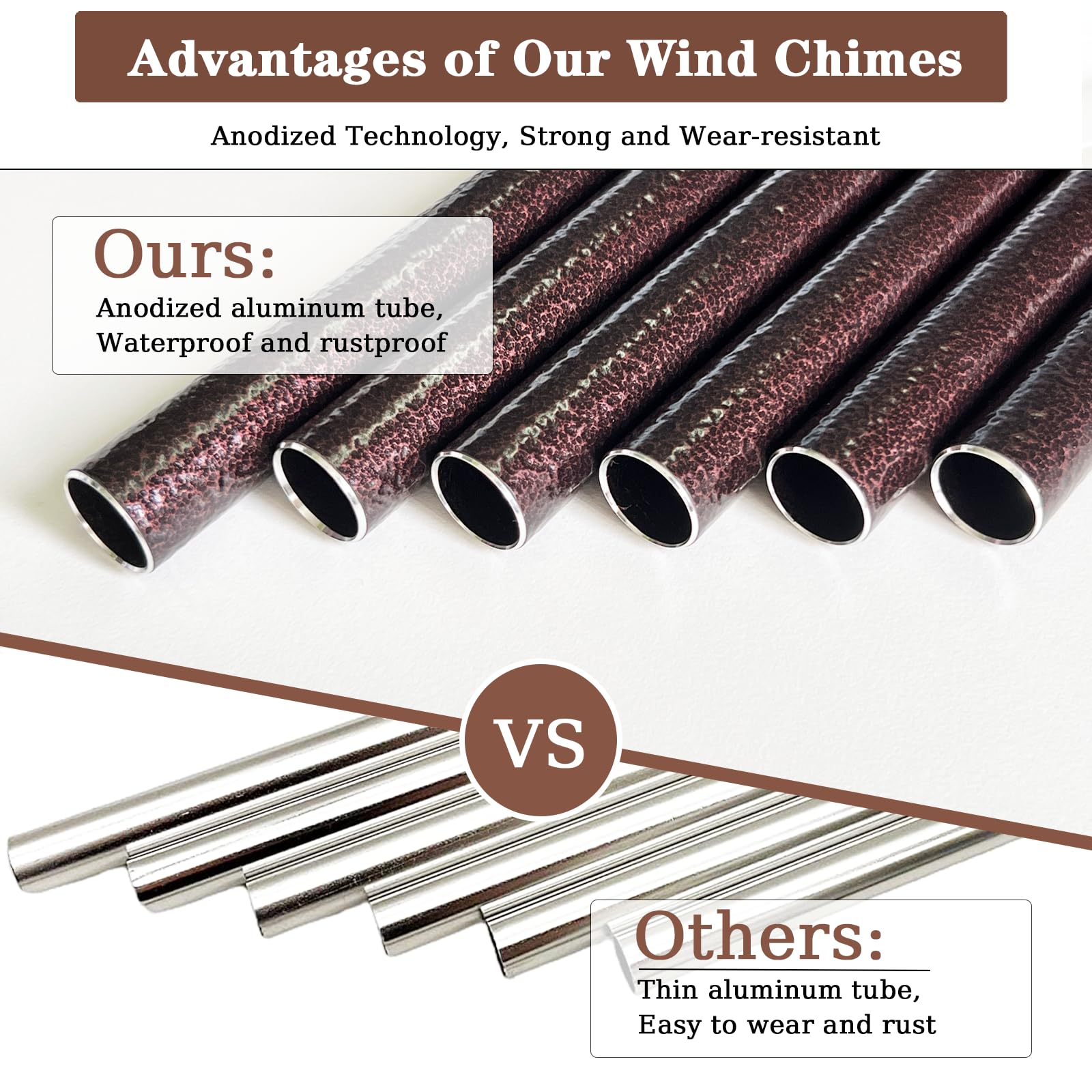 Soopau Soopau 32 Inch Sympathy Wind Chimes for Outside Memorial Gifts for Loss of Loved One in Memory of Mother Father Bronze - View 5 of 6