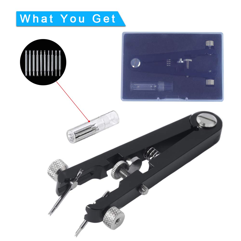 TEXNEWS TEXNEWS Watch Spring Bar Tweezer Tool Set with 10 Durable Tips for Easy Watch Strap Removal and Repair Silver Plier Kit - View 7 of 7
