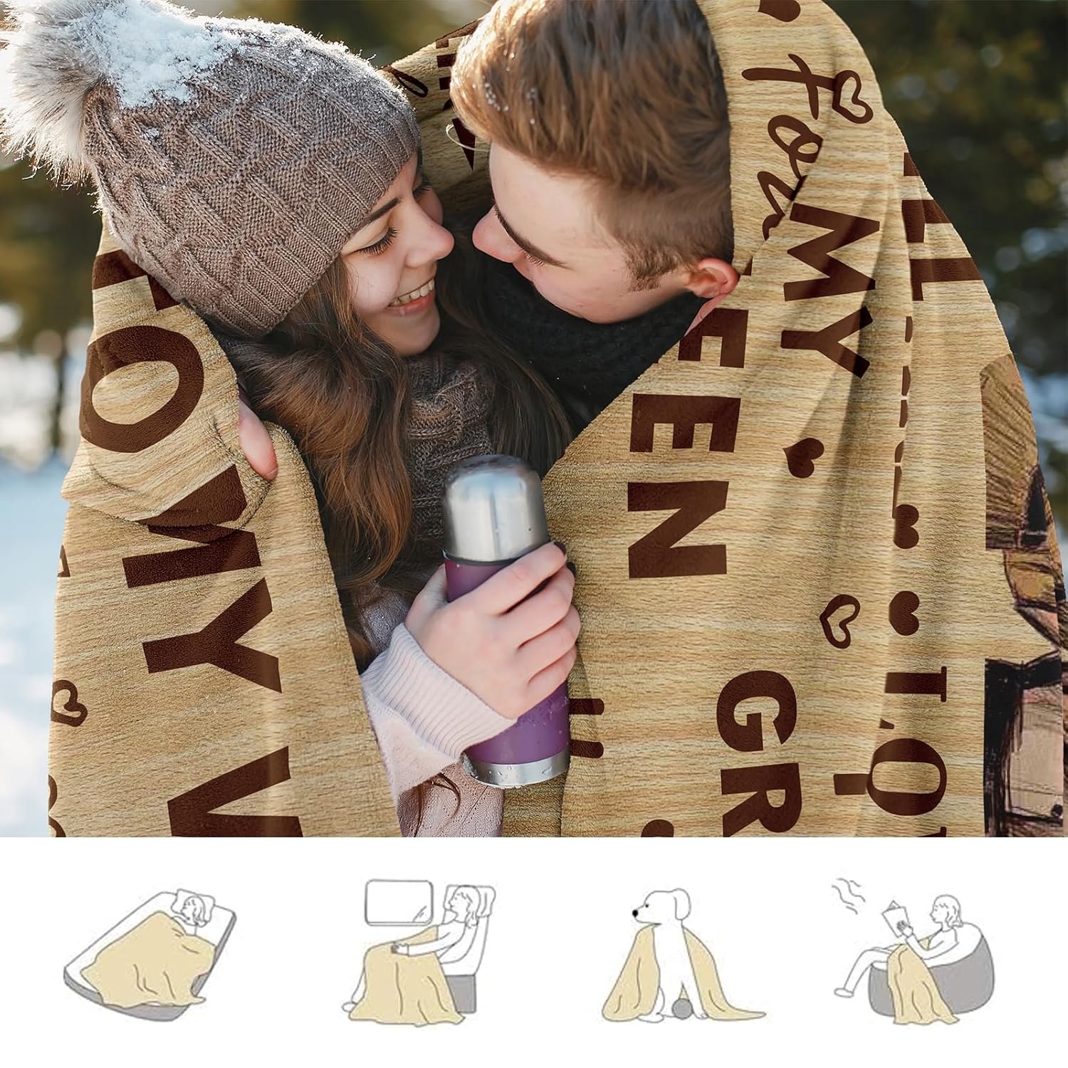 Antonia Bellamy Antonia Bellamy Gifts for Wife Romantic Blanket 60X50 Anniversary Wedding Gift for Her Birthday Mothers Day Present from Husband - View 7 of 7