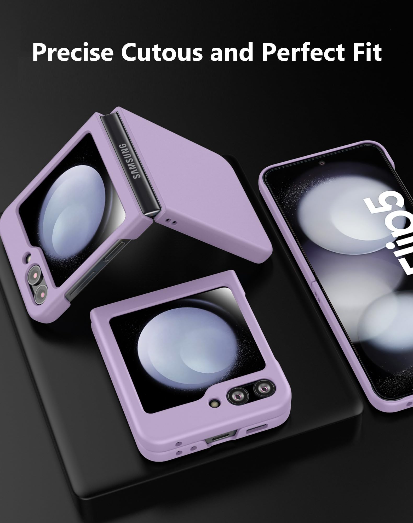 Cresee Cresee Thin Hard Matte Phone Case for Samsung Galaxy Z Flip 5 2023 in Lilac - View 3 of 7
