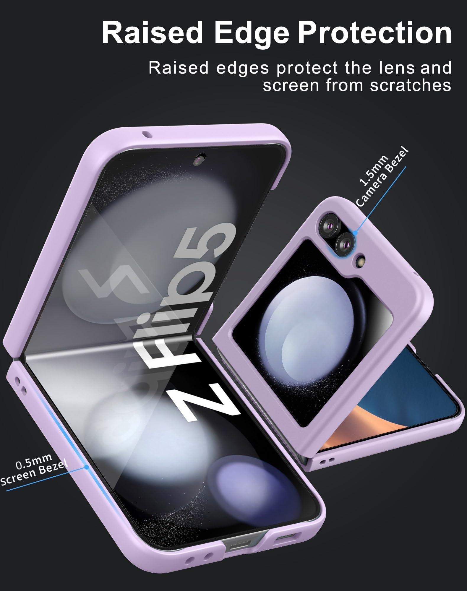 Cresee Cresee Thin Hard Matte Phone Case for Samsung Galaxy Z Flip 5 2023 in Lilac - View 5 of 7