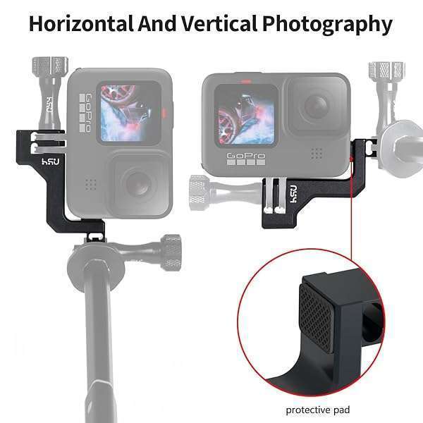 HSU HSU 90 Degree Aluminum Vertical Bracket Adapter Elbow Mount for GoPro Hero 13/12/ 11/10/ 9 Black - View 4 of 10