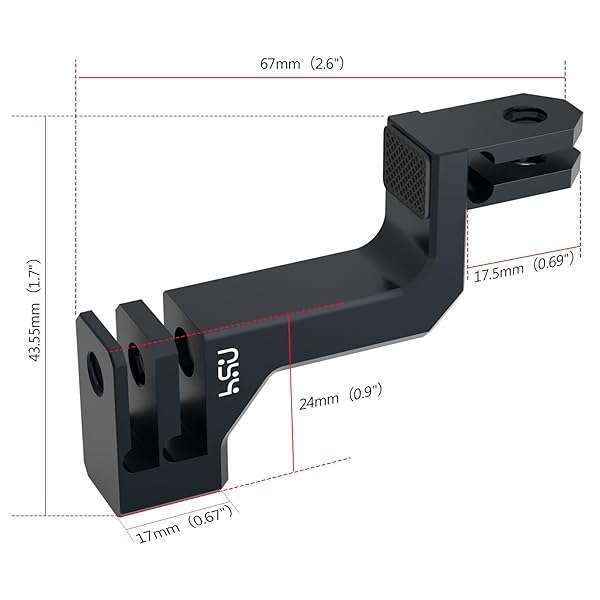 HSU HSU 90 Degree Aluminum Vertical Bracket Adapter Elbow Mount for GoPro Hero 13/12/ 11/10/ 9 Black - View 10 of 10
