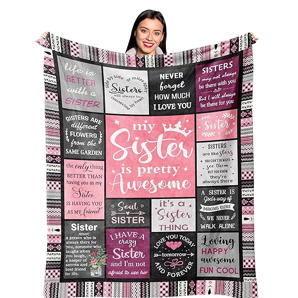 Ruvinzo Ruvinzo Sister Gifts Soft Throw Blanket Best Birthday Gift Idea for Women 80 x 60 Perfect for Sisters