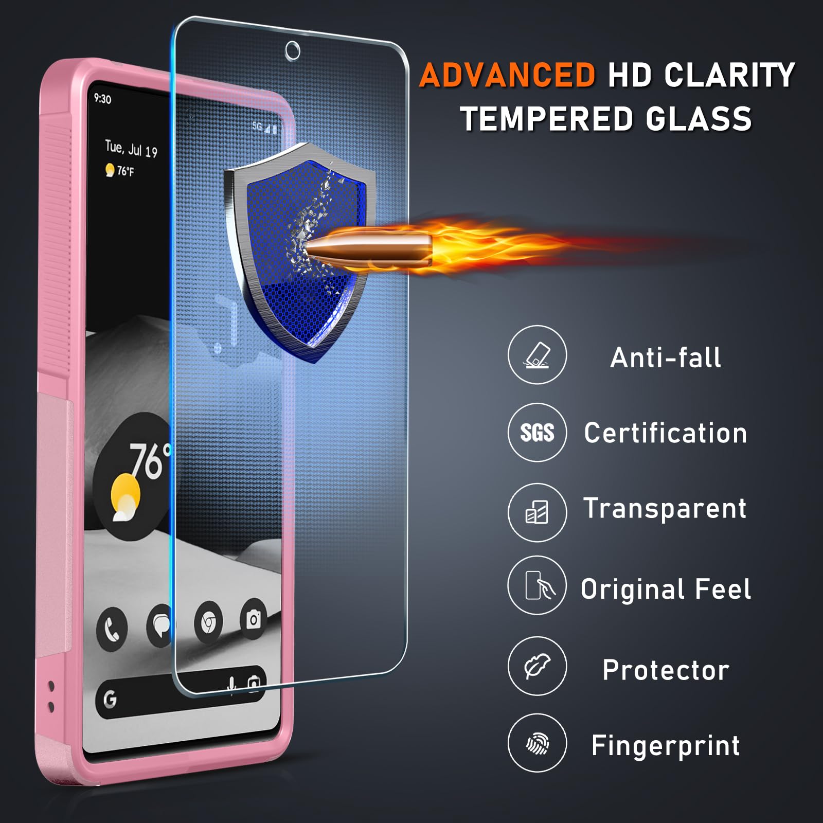 Janmitta Janmitta Heavy Duty Shockproof Case for Google Pixel 8 Pro with Screen Protector Camera Lens Protector and Wrist Strap in Girly Pink 2023 - View 6 of 8