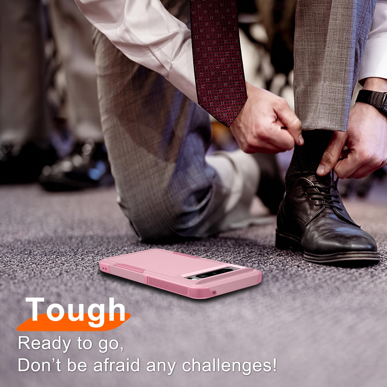 Janmitta Janmitta Heavy Duty Shockproof Case for Google Pixel 8 Pro with Screen Protector Camera Lens Protector and Wrist Strap in Girly Pink 2023 - View 8 of 8