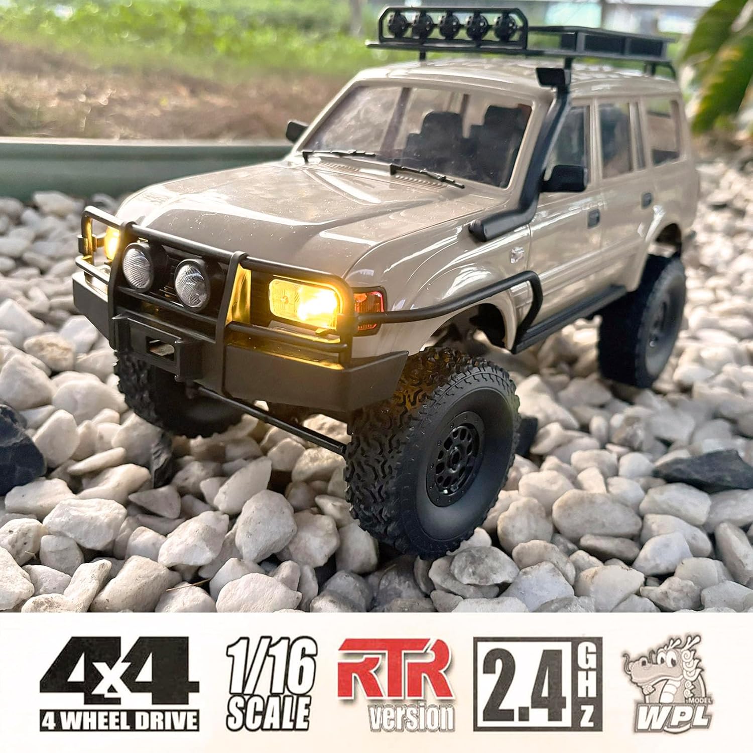 Apawband Apawband RC Rock Crawler Truck 4x4 WPL C54-1 RTR 1/16 Scale Off Road All Terrain with Upgraded Chassis and Motor Gearbox - View 4 of 8