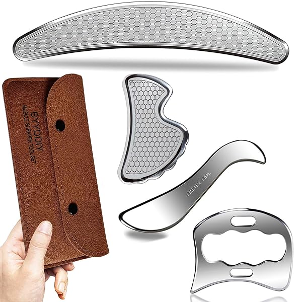 BYYDDIY BYYDDIY 4 in 1 Gua Sha Massage Tool Set for Muscle Fascia Scraping and Scar Tissue Therapy