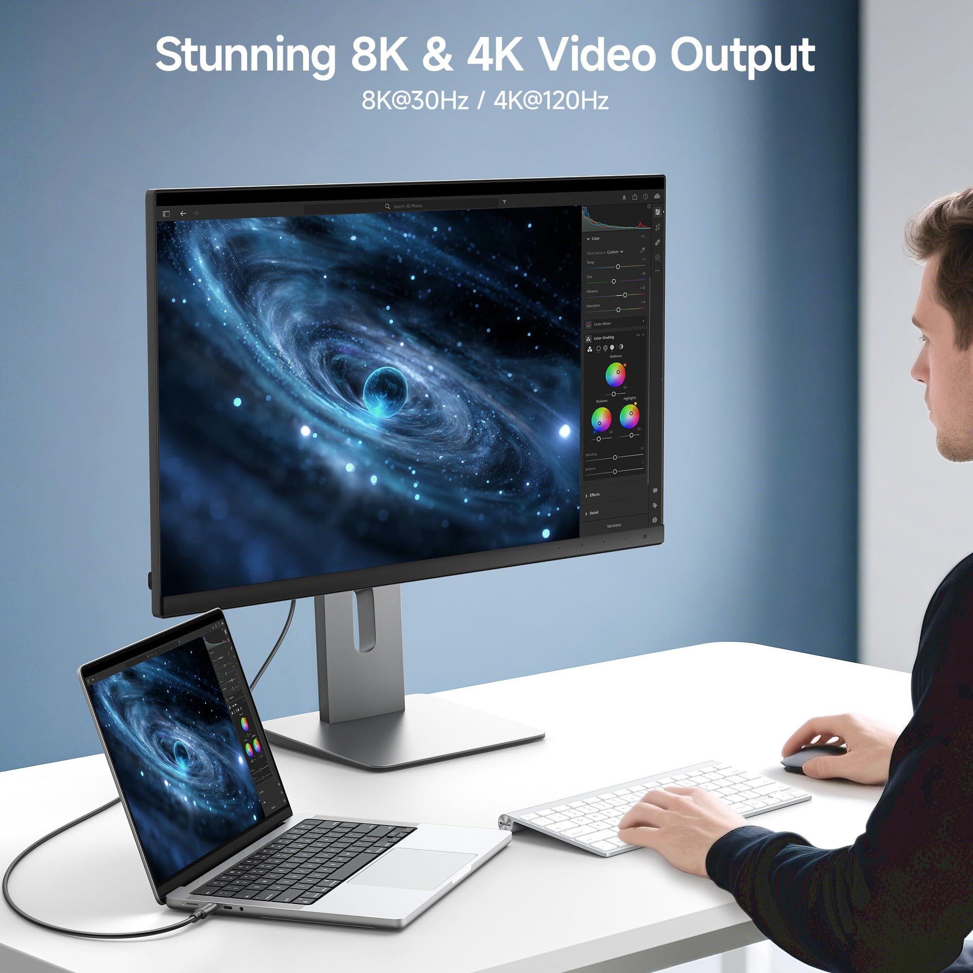 Cable Matters Cable Matters USB4 Cable 6.6ft 20Gbps Long Supports 8K Video 240W Charging Compatible with Thunderbolt 4 and MacBook - View 4 of 7