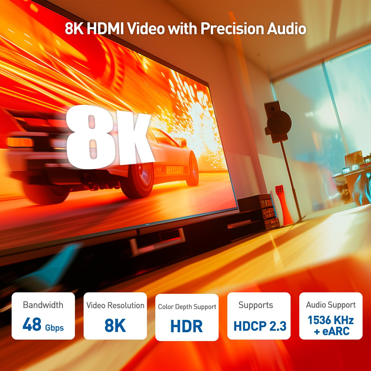 Cable Matters Cable Matters 2-Pack 48Gbps HDMI 2.1 Keystone Pigtail Cable 8 Inches Supports 8K 60Hz 4K 240Hz and HDR - View 2 of 7