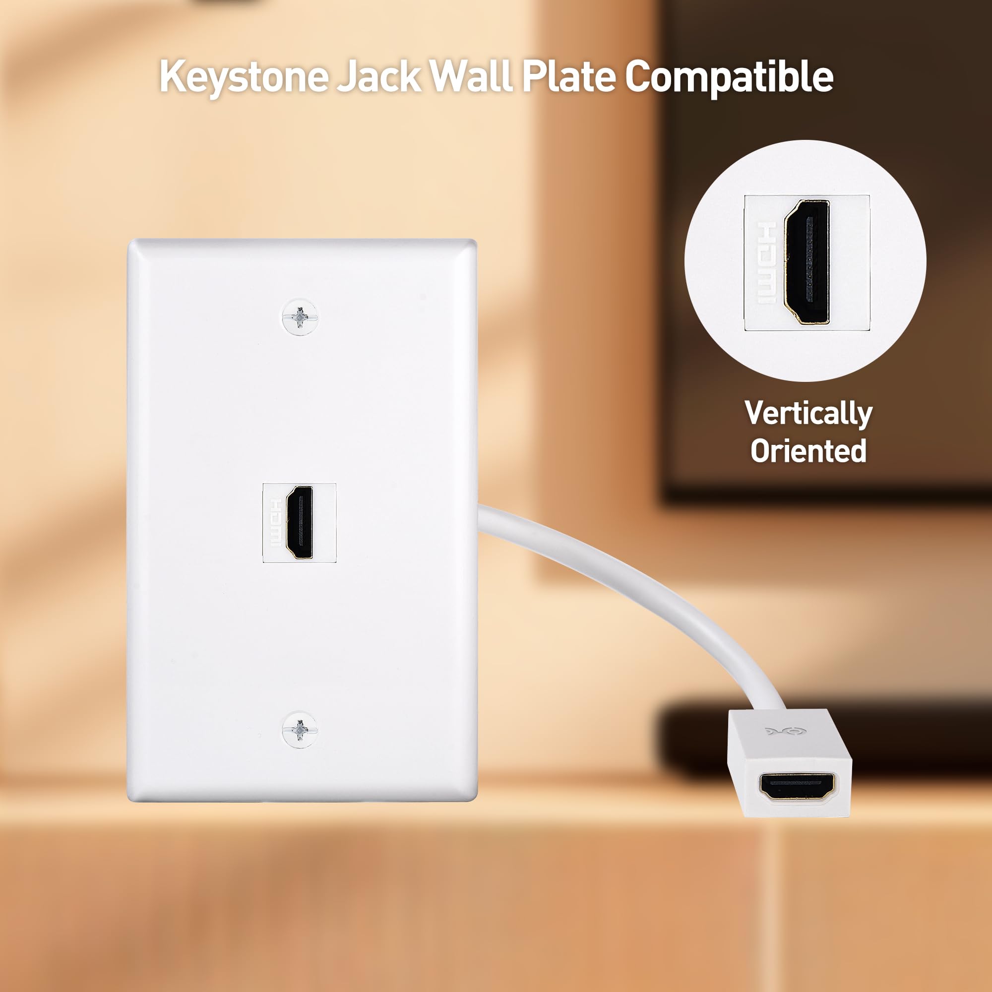 Cable Matters Cable Matters 2-Pack 48Gbps HDMI 2.1 Keystone Pigtail Cable 8 Inches Supports 8K 60Hz 4K 240Hz and HDR - View 3 of 7