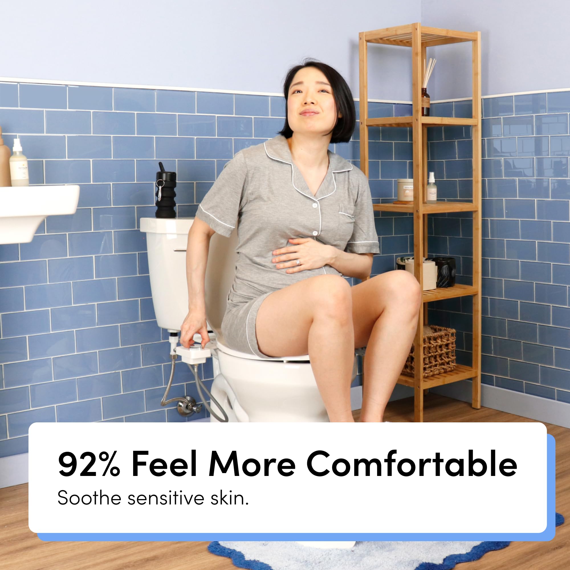 TUSHY TUSHY Fresh Bidet Ultra Slim Toilet Seat Attachment Non Electric Self Cleaning Hygienic Nozzle Easy Install Adjustable Water Pressure Control - View 6 of 9