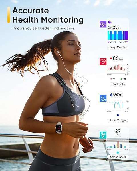 Fitpolo "Fitpolo Smart Watch: Bluetooth Call, Alexa, 1.8" Display, Heart Rate & Sleep Tracker for Android/iOS - 105+ Sports Modes" - View 5 of 10