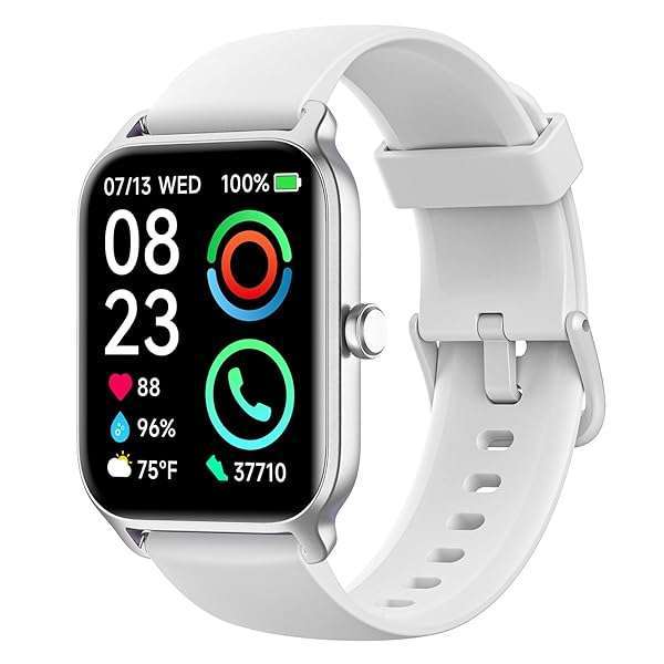 Fitpolo "Fitpolo Smart Watch: Bluetooth Call, Alexa, 1.8" Display, Heart Rate & Sleep Tracker for Android/iOS - 105+ Sports Modes"