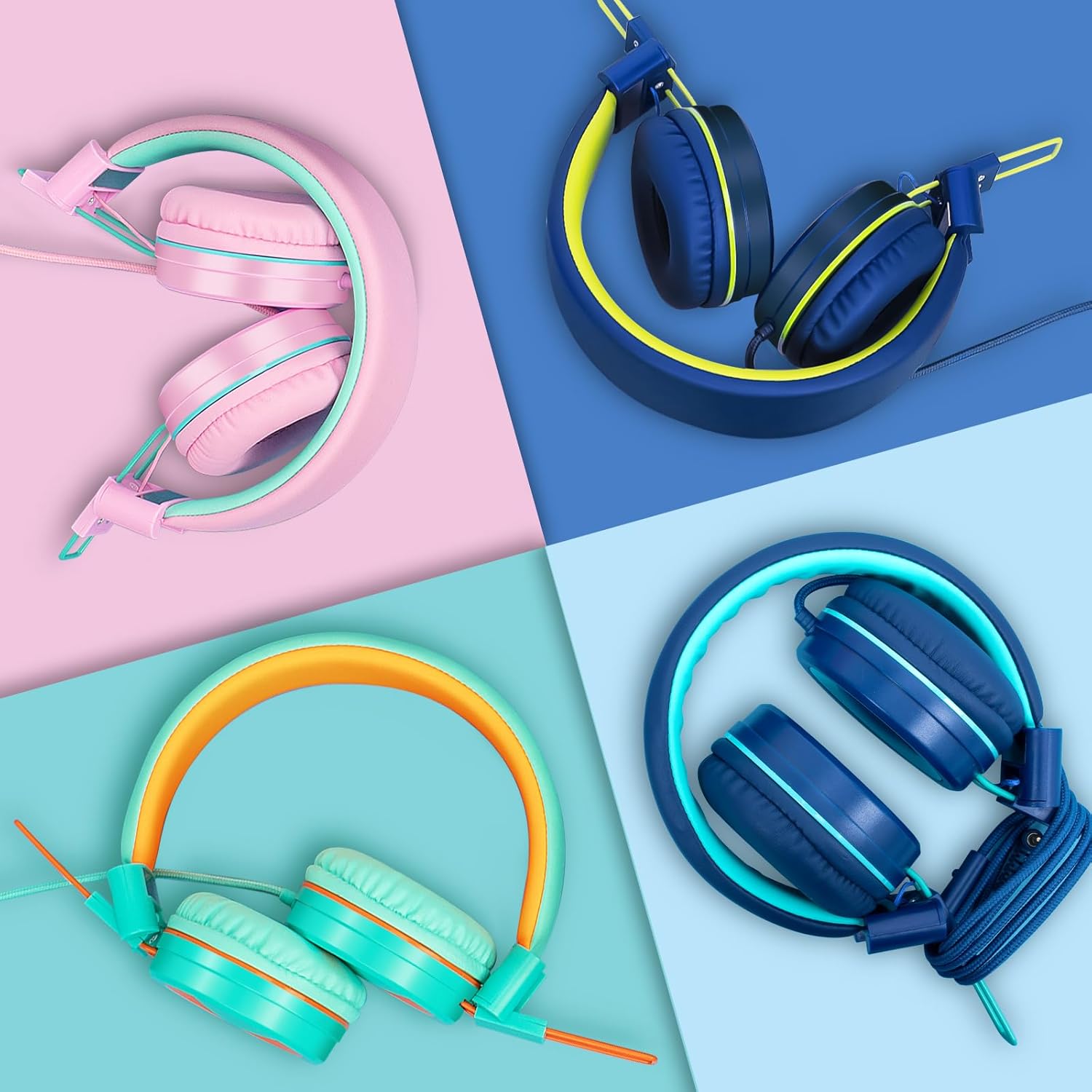 CN-Outlet CN-Outlet 10 Pack Classroom Headphones Bulk for K-12 Students Mixed Color with Microphone Ideal for Libraries and Testing Centers - View 5 of 8