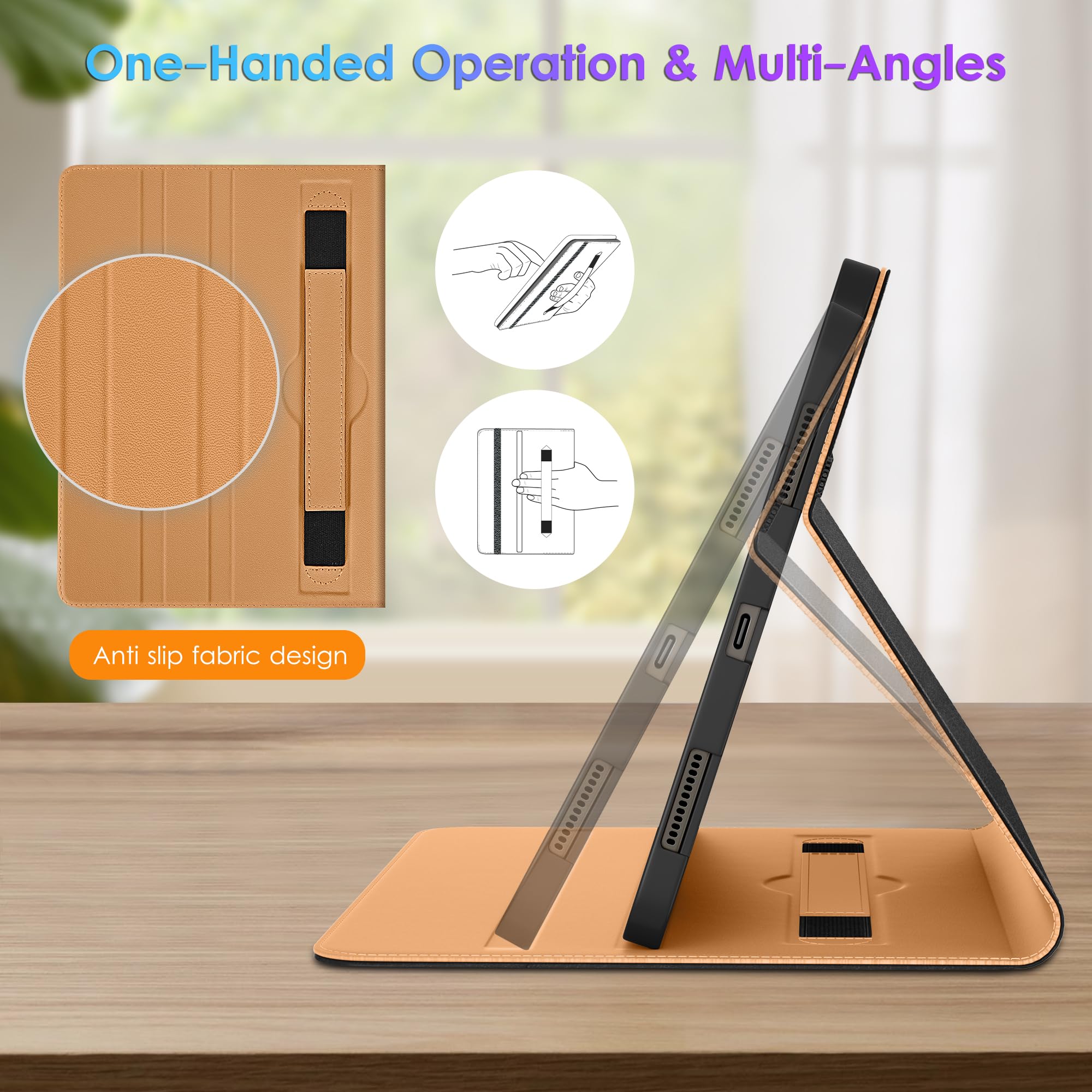 DTTO DTTO Premium Leather Folio Case for Samsung Galaxy Tab S10 Ultra S9 Ultra S8 Ultra with S Pen Holder Auto Wake Sleep Black 2024 2023 2022 - View 3 of 7