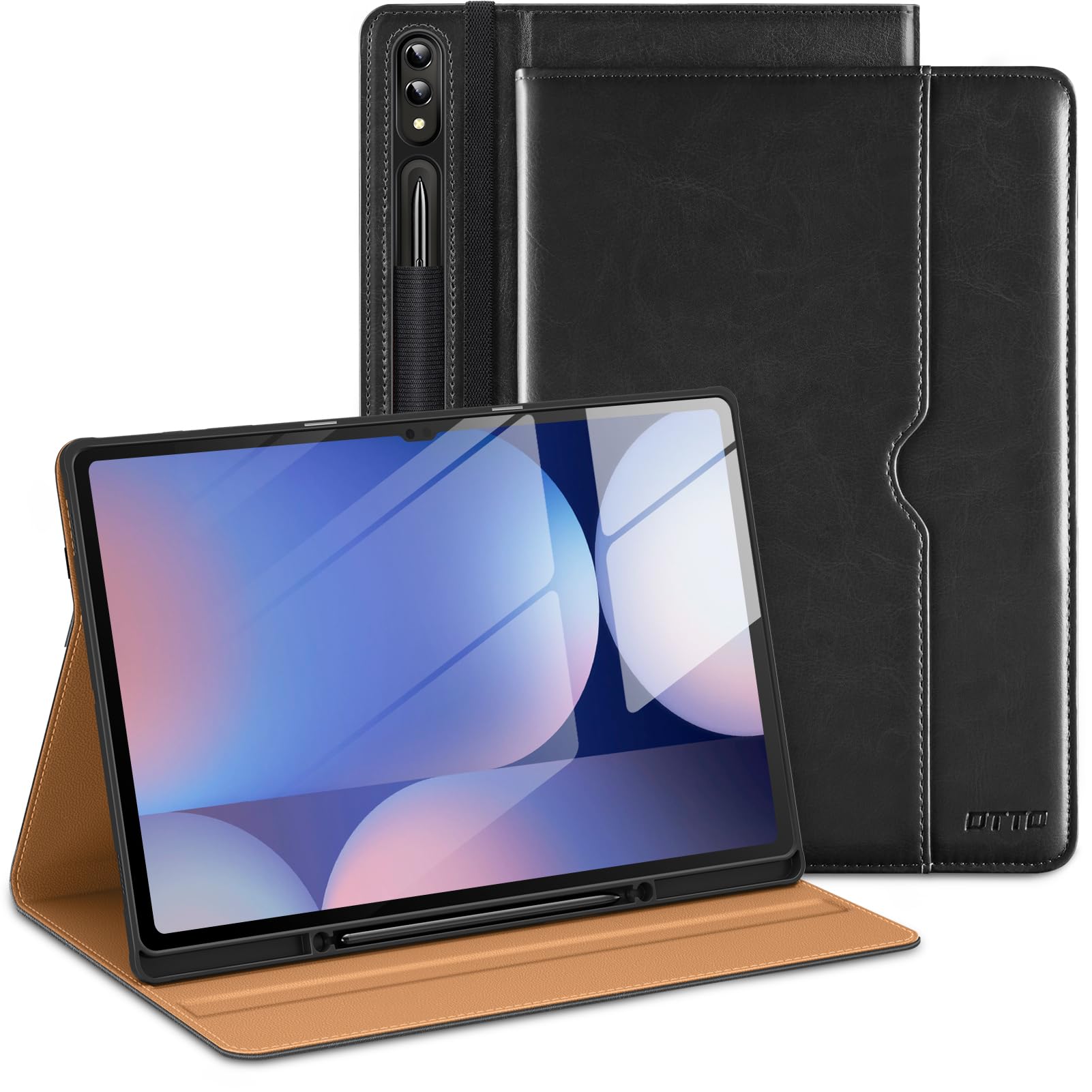 DTTO DTTO Premium Leather Folio Case for Samsung Galaxy Tab S10 Ultra S9 Ultra S8 Ultra with S Pen Holder Auto Wake Sleep Black 2024 2023 2022