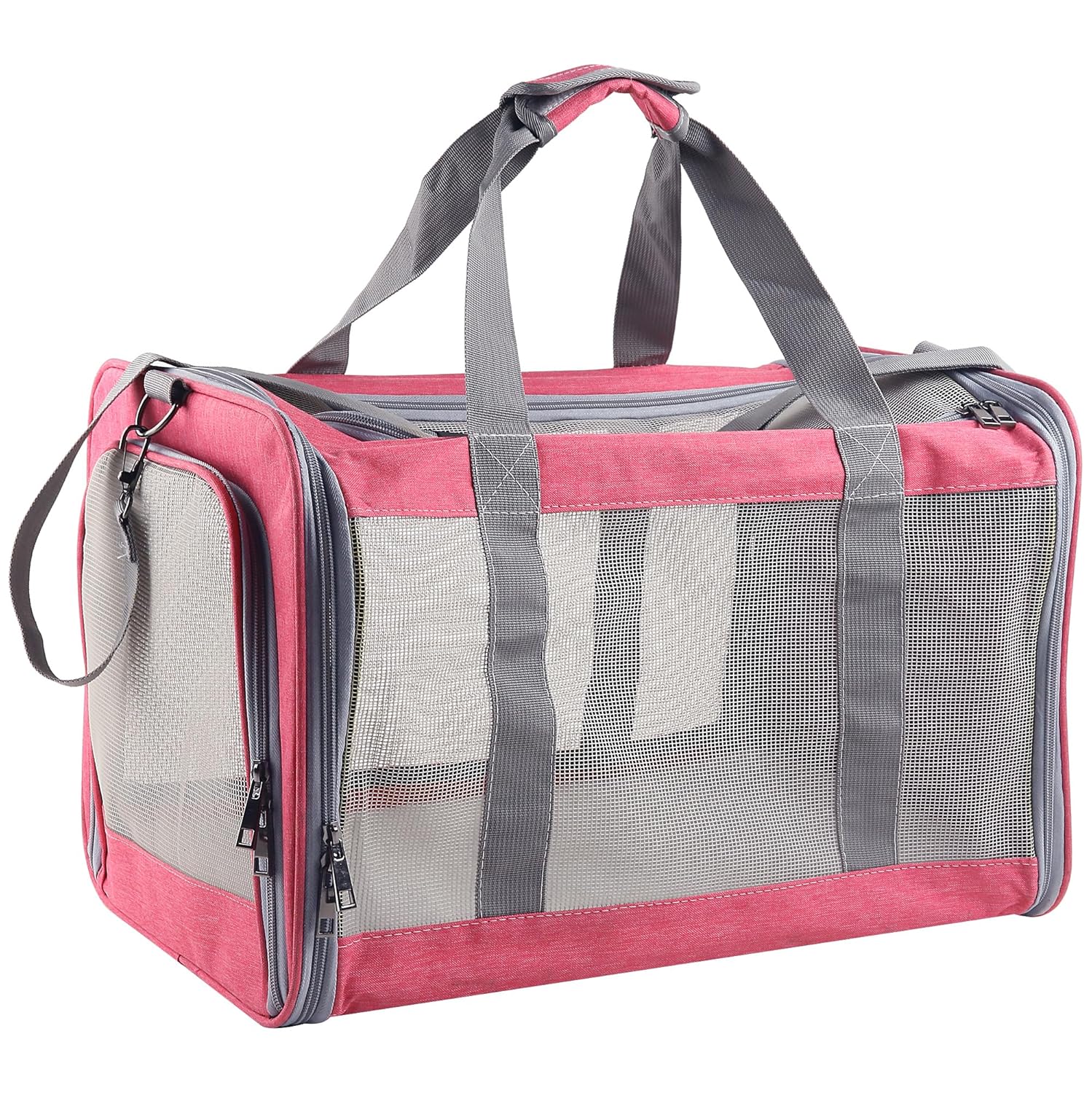 Atvobiy Atvobiy Cat Dog Carrier Portable Soft Airline Approved for Small Medium Cats and Puppies Large Pink Pet Bag Carrier - View 2 of 7