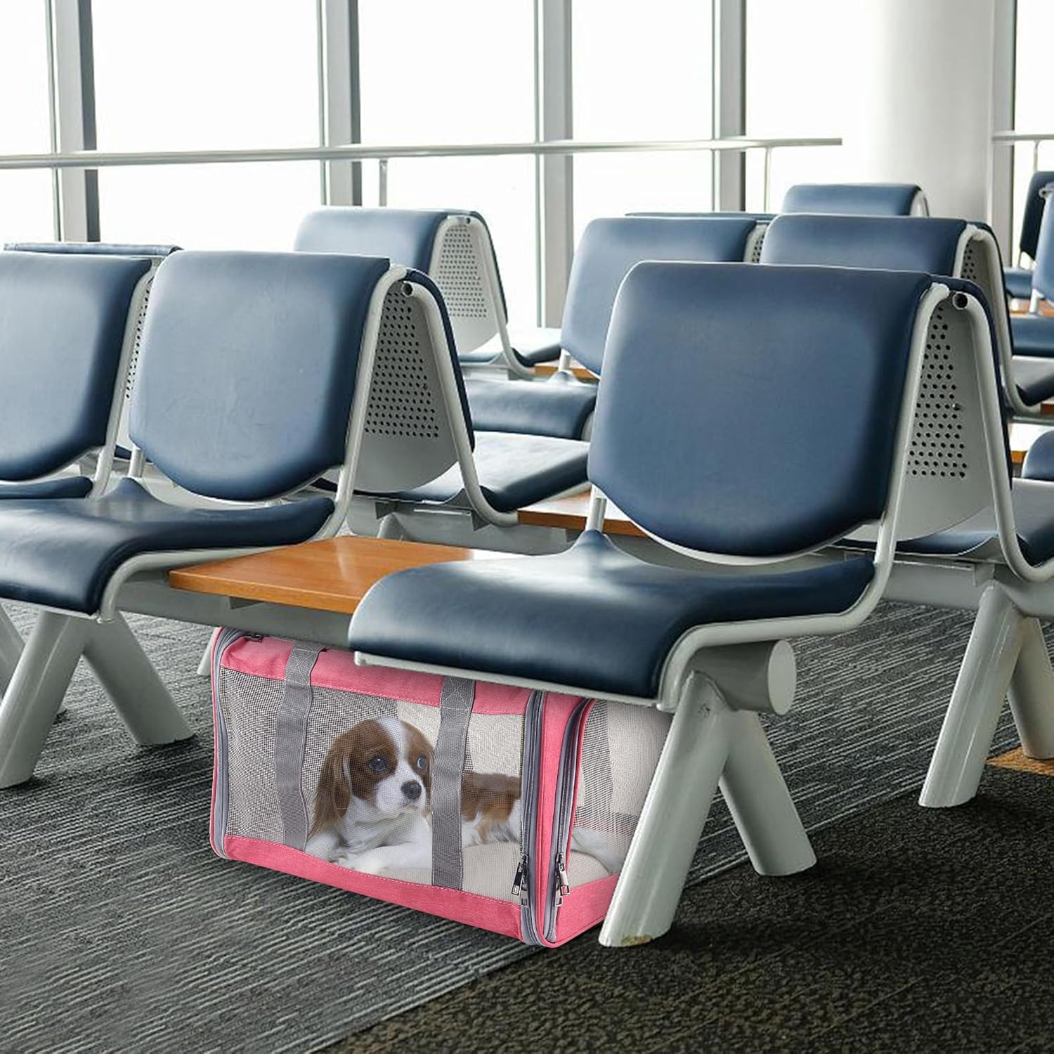 Atvobiy Atvobiy Cat Dog Carrier Portable Soft Airline Approved for Small Medium Cats and Puppies Large Pink Pet Bag Carrier - View 3 of 7