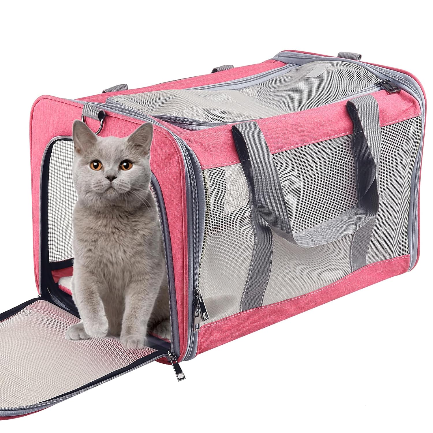 Atvobiy Atvobiy Cat Dog Carrier Portable Soft Airline Approved for Small Medium Cats and Puppies Large Pink Pet Bag Carrier
