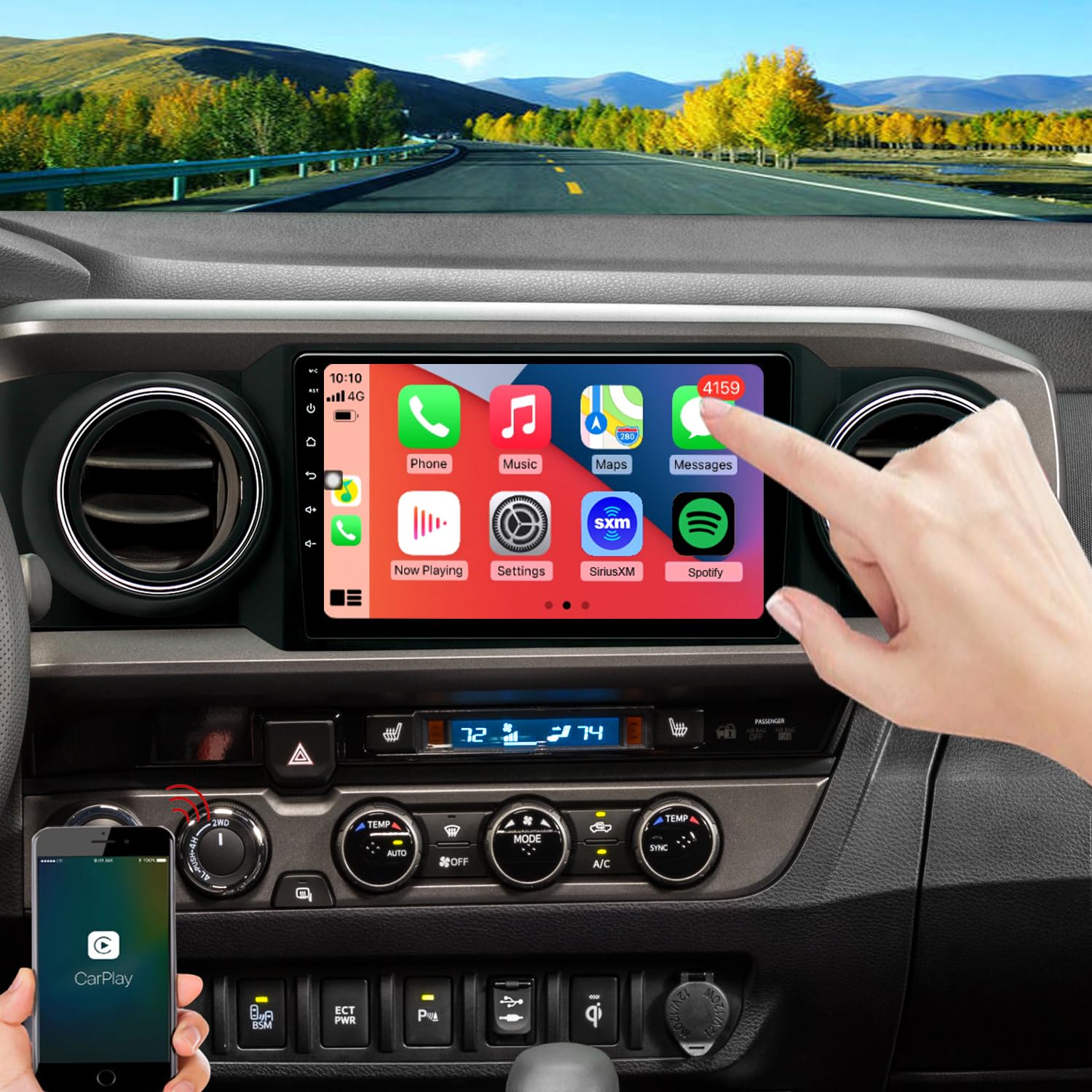 Dzxiaso Toyota Tacoma Radio Upgrade 2016 to 2023 Android Stereo Replacement with 1280x720 Touch Screen and Wireless Carplay Android Auto