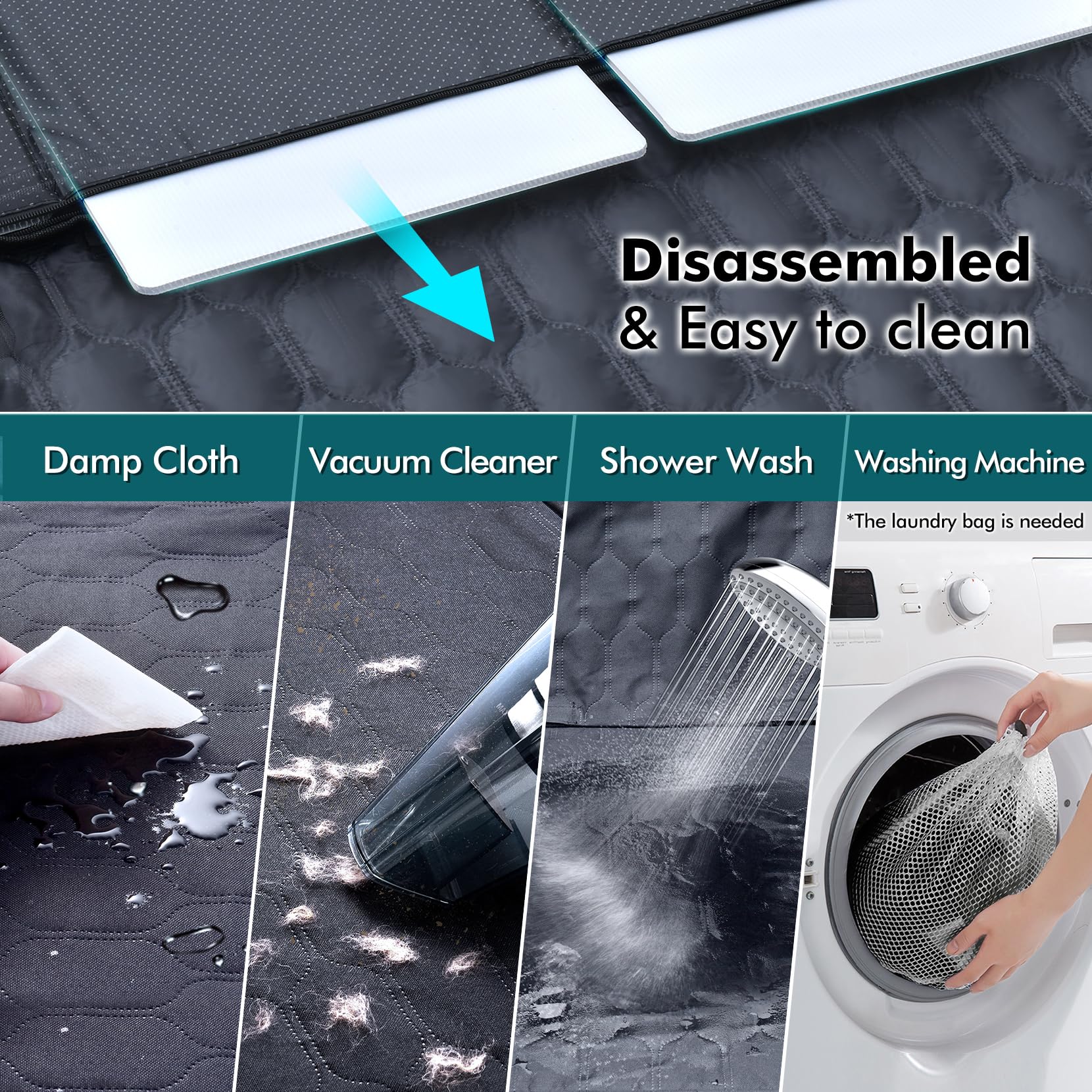 Chumajor Chumajor Back Seat Extender for Dogs Waterproof Heavy Duty Dog Car Seat Cover Detachable Nonslip Hammock Supports 400lb - View 6 of 9