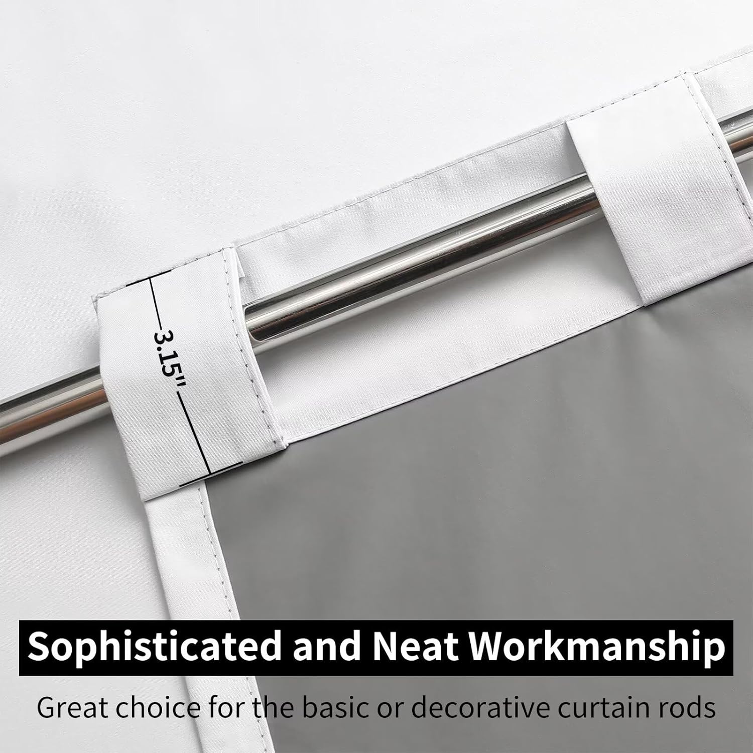 Joydeco Joydeco 100 Blackout Curtains for Bedroom Living Room 96 Inch Long 2 Panels Set White Room Darkening Drapes for Windows - View 3 of 9