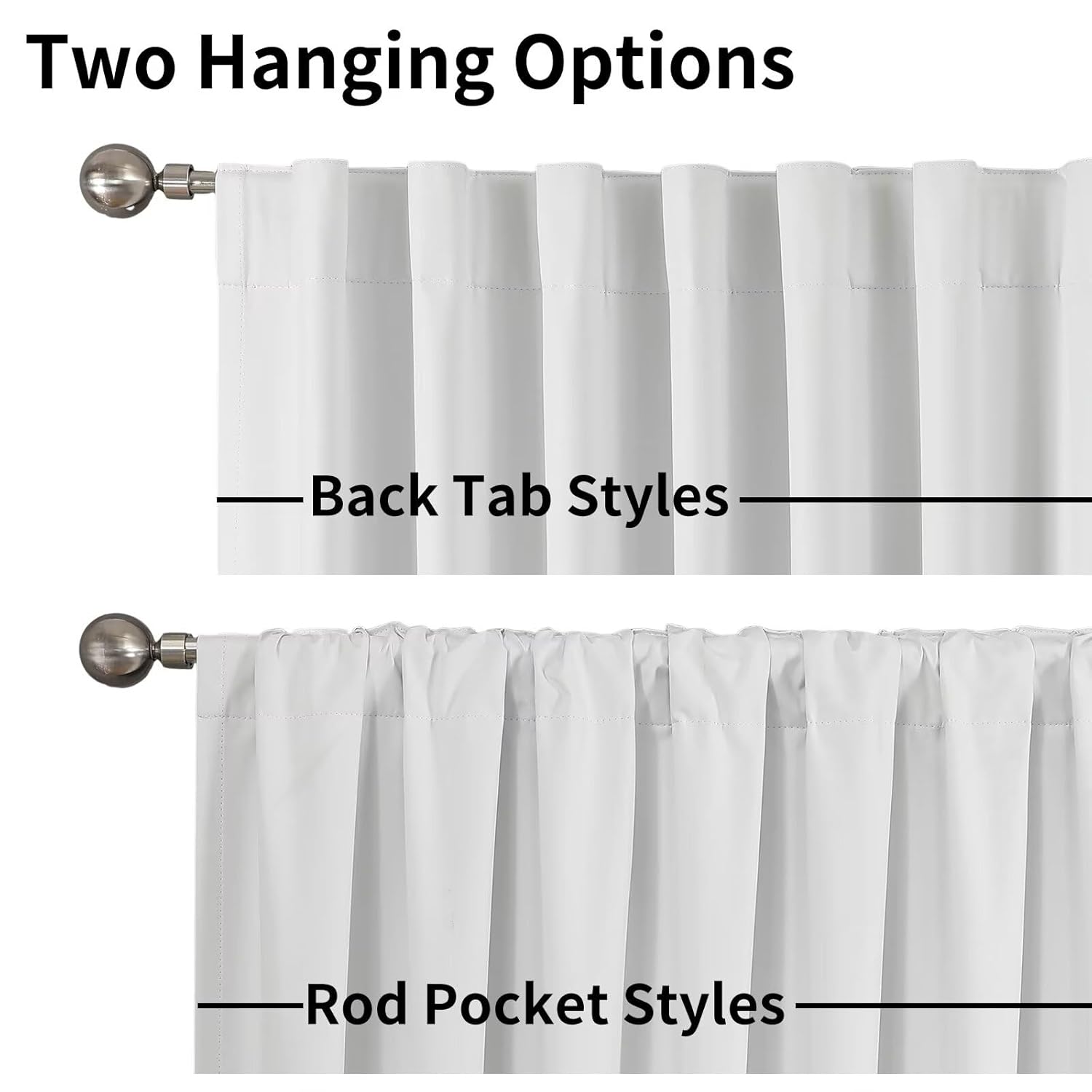 Joydeco Joydeco 100 Blackout Curtains for Bedroom Living Room 96 Inch Long 2 Panels Set White Room Darkening Drapes for Windows - View 4 of 9