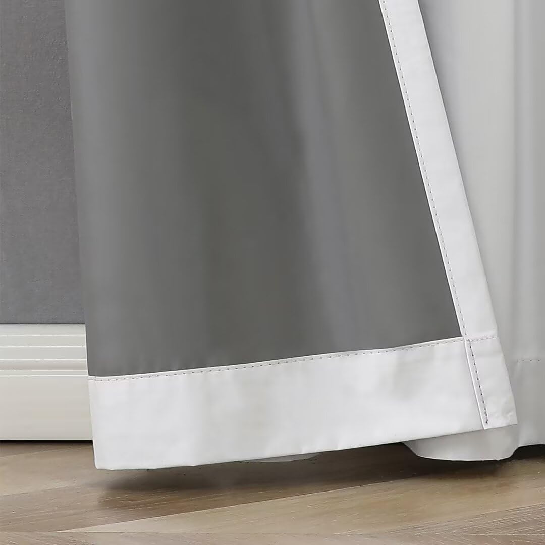 Joydeco Joydeco 100 Blackout Curtains for Bedroom Living Room 96 Inch Long 2 Panels Set White Room Darkening Drapes for Windows - View 6 of 9