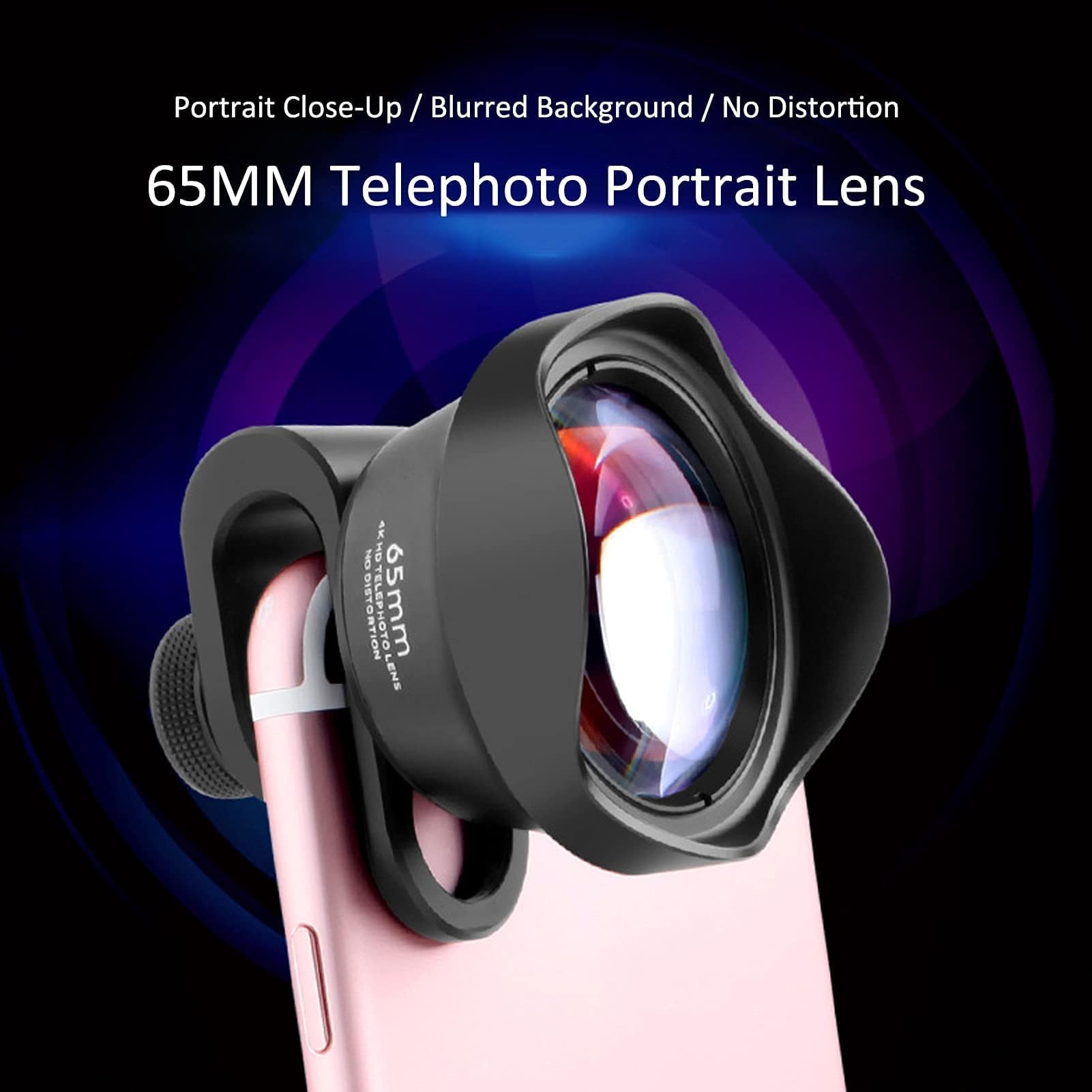 Cyrank 65mm Phone Telephoto Portrait Lens Kit Professional Attachment for Smartphones and iOS Pad External Aspherical Camera Lens - View 4 of 9