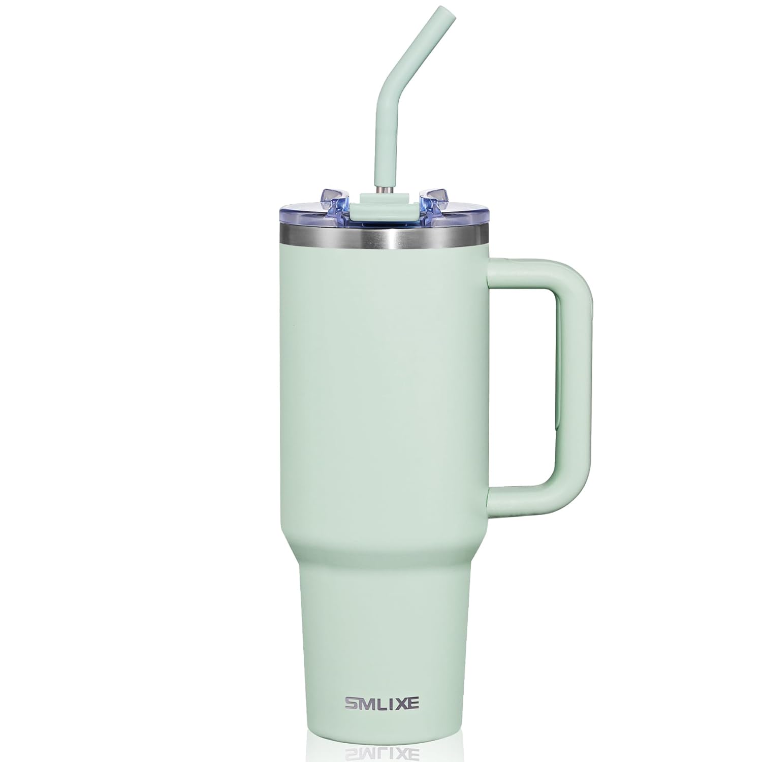 SMLIXE SMLIXE 40 oz Insulated Tumbler with Handle and Straw Lid Stainless Steel Travel Mug Cupholder Friendly Cold White - View 8 of 8