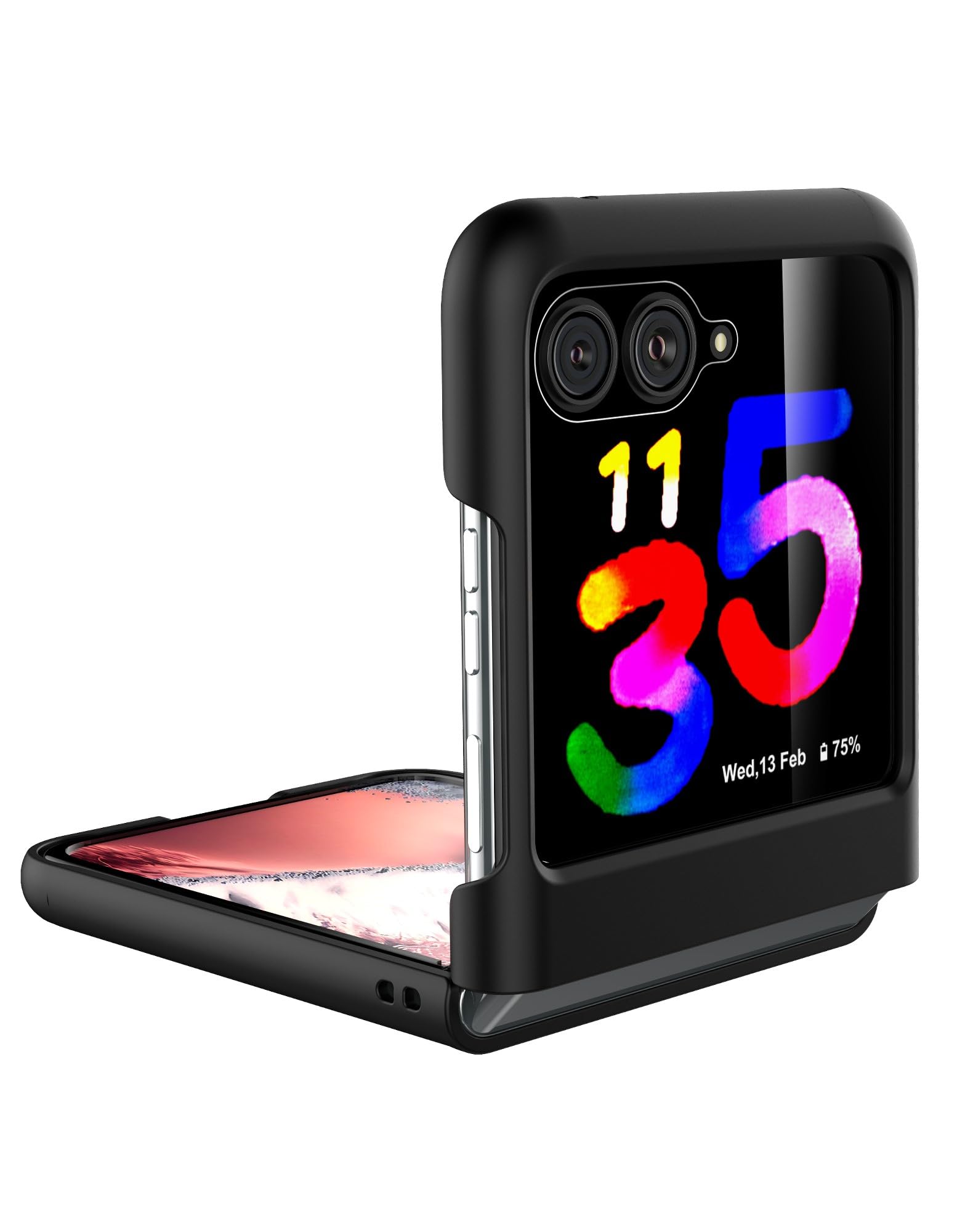 Cresee Cresee Genuine Leather Case for Motorola Razr Plus 2023 with Cover Screen Protector Black - View 4 of 7