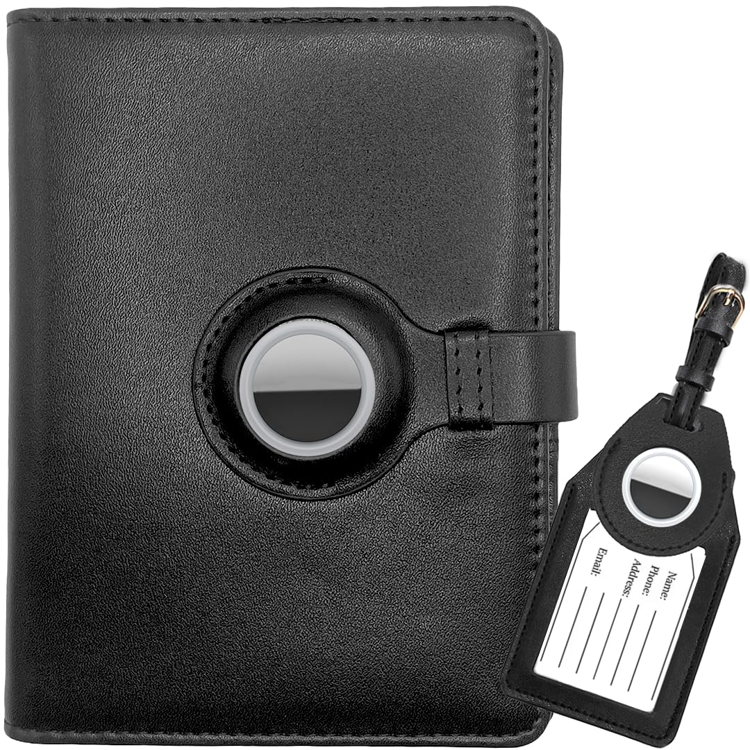 Acme Basics Acme Basics AirTag Passport Holder Wallet with RFID Blocking Luggage Tag and Additional AirTag Holder Travel Accessories for All