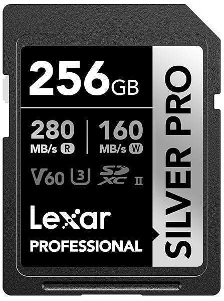 Lexar Lexar 256GB Professional SILVER PRO SDXC Card - UHS-II, 4K Video, 280MB/s Read Speed for Photographers & Videographers - View 3 of 8