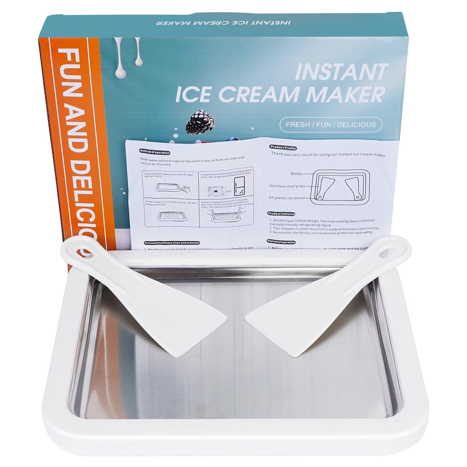 Duelling Dolls DUELLING DOLLS Rolled Ice Cream Maker Kit for Frozen Treats with Color Changing Spoons and Spatulas for Yoghurt Gelato Sorbet and More - View 2 of 7