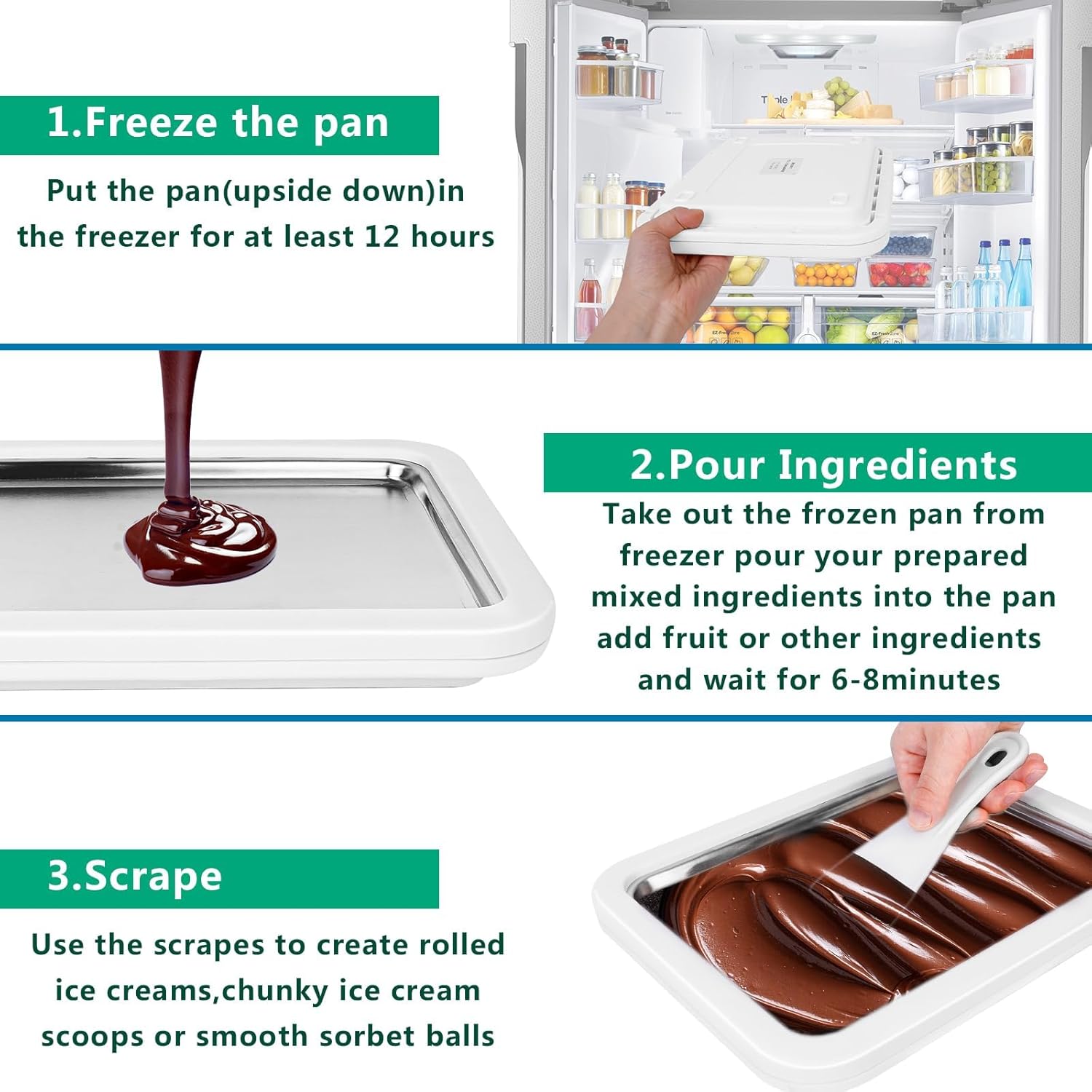 Duelling Dolls DUELLING DOLLS Rolled Ice Cream Maker Kit for Frozen Treats with Color Changing Spoons and Spatulas for Yoghurt Gelato Sorbet and More - View 7 of 7