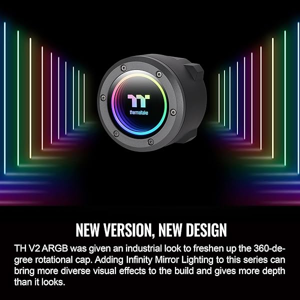 Thermaltake Thermaltake TH280 ARGB Sync V2: High-Performance 280mm AIO Liquid Cooler with Dual 140mm Fans & Mirror Waterblock - View 6 of 8